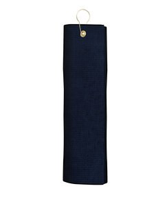 Pro Towels MW26TG - Microfiber Waffle Golf Towel with Tri-Fold Grommet Navy
