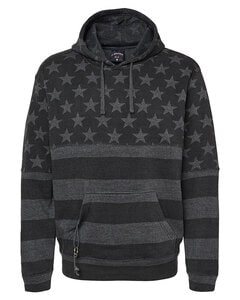 J. America JA8815 - Adult Tailgate Fleece Pullover Hooded Sweatshirt Blk Star Stripes