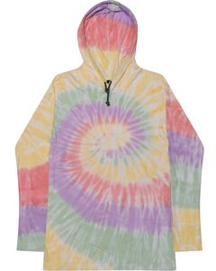 Tie-Dye 2777 - Unisex Long Sleeve Hooded T-Shirt Zen Rainbow