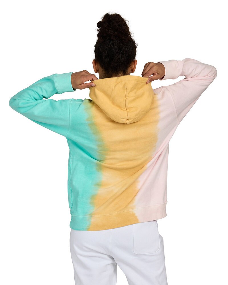 US Blanks 4412RB - Unisex Made in USA Rainbow Tie-Dye Hooded Sweatshirt