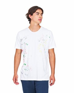 US Blanks US4004 - Unisex Made in USA Garment Dye Paint Splatter T-Shirt Pigment White