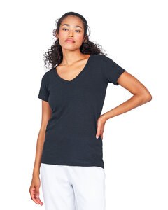 US Blanks 422US - Ladies Made in USA Hemp V-Neck T-Shirt Black
