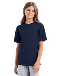 Hanes 498Y - Hanes® Youth Nano-T® Cotton T-Shirt Heather Navy