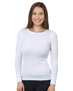 Bayside BA3420 - Junior Long-Sleeve Thermal Shirt White