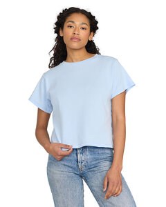 US Blanks US531OR - Ladies Organic Baby Rib Crop T-Shirt Glacier Blue