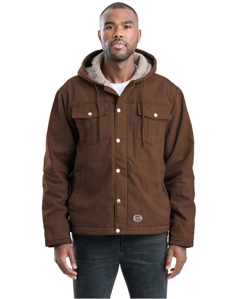 Berne HJ57 - Men's Vintage Washed Sherpa-Lined Hooded Jacket