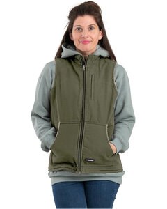 Berne WV15 - Ladies Sherpa-Lined Softstone Duck Vest Cedar Green
