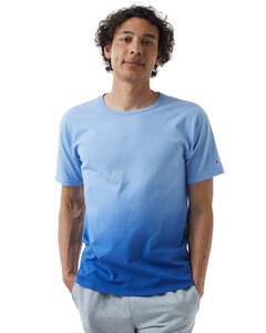Champion CD100D - Unisex Classic Jersey Dip Dye T-Shirt Ath Royal Ombre