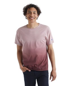 Champion CD100D - Unisex Classic Jersey Dip Dye T-Shirt Maroon Ombre