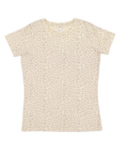 LAT 3516 - Ladies' Fine Jersey T-Shirt Natural Leopard