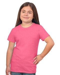 Bayside 37100 - Youth Princess T-Shirt Neon Pink Hthr