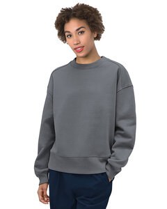 Bayside 7702BA - Ladies Crewneck Sweatshirt Charcoal
