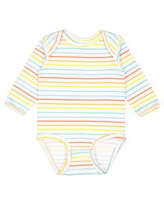 Rabbit Skins 4421RS - Infant Long Sleeve Jersey Bodysuit Rainbow Stripe