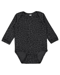 Rabbit Skins 4421RS - Infant Long Sleeve Jersey Bodysuit Black Leopard