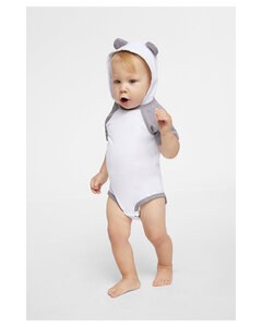 Rabbit Skins 4417 - Infant Character Hooded Bodysuit with Ears Blend Wht/Hthr