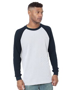 Bayside 8211 - Mens Heavyweight Waffle Knit Thermal Raglan