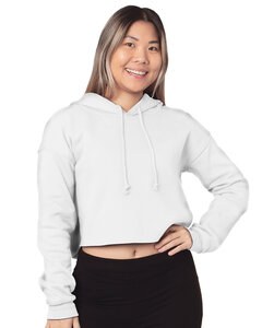 Bayside 7750 - Ladies Cropped Pullover Hooded Sweatshirt White