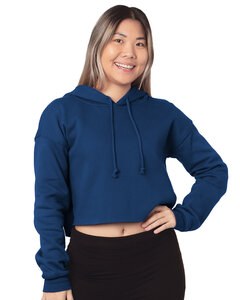 Bayside 7750 - Ladies Cropped Pullover Hooded Sweatshirt Navy