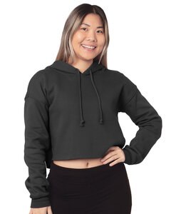 Bayside 7750 - Ladies Cropped Pullover Hooded Sweatshirt Dark Grey