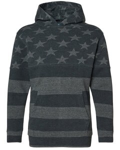 J. America 8880JA - Youth Triblend Pullover Hooded Sweatshirt Blk Str Strp Trb