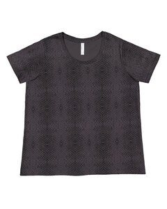 LAT 3816 - Ladies Curvy Fine Jersey T-Shirt Black Reptile