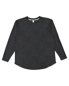 LAT 3508 - Ladies Relaxed  Long Sleeve T-Shirt Black Leopard
