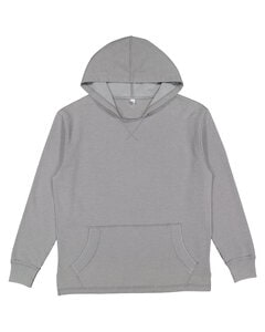 LAT 6936 - Adult Vintage Wash Fleece Hooded Sweatshirt Washed Gray