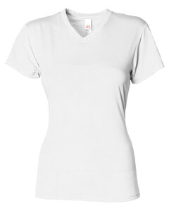 A4 NW3013 - Ladies Softek V-Neck T-Shirt White