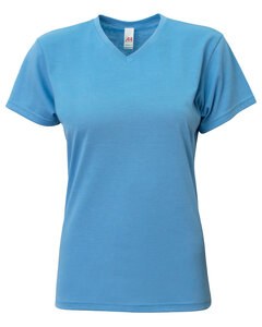 A4 NW3013 - Ladies Softek V-Neck T-Shirt Light Blue