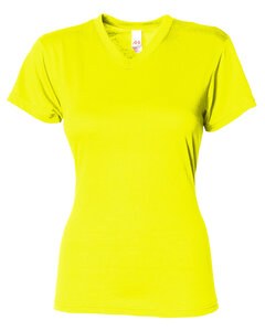 A4 NW3013 - Ladies Softek V-Neck T-Shirt Safety Yellow