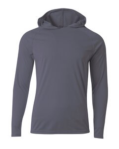 A4 NB3409 - Youth Long Sleeve Hooded T-Shirt Graphite