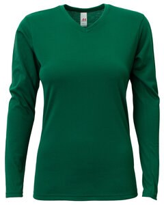 A4 NW3029 - Ladies Long-Sleeve Softek V-Neck T-Shirt Forest