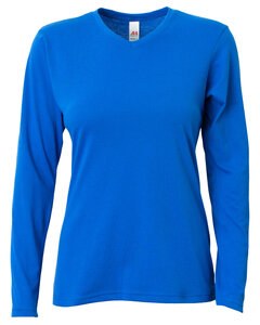 A4 NW3029 - Ladies Long-Sleeve Softek V-Neck T-Shirt Royal