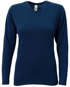 A4 NW3029 - Ladies Long-Sleeve Softek V-Neck T-Shirt Navy