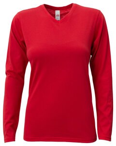 A4 NW3029 - Ladies Long-Sleeve Softek V-Neck T-Shirt Scarlet