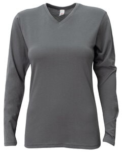 A4 NW3029 - Ladies Long-Sleeve Softek V-Neck T-Shirt Graphite