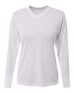 A4 NW3425 - Ladies Long-Sleeve Sprint V-Neck T-Shirt White