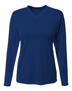 A4 NW3425 - Ladies Long-Sleeve Sprint V-Neck T-Shirt Navy