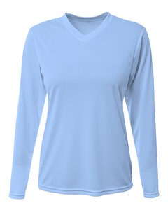 A4 NW3425 - Ladies Long-Sleeve Sprint V-Neck T-Shirt Light Blue