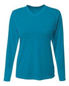 A4 NW3425 - Ladies Long-Sleeve Sprint V-Neck T-Shirt Electric Blue