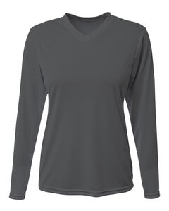 A4 NW3425 - Ladies Long-Sleeve Sprint V-Neck T-Shirt Graphite