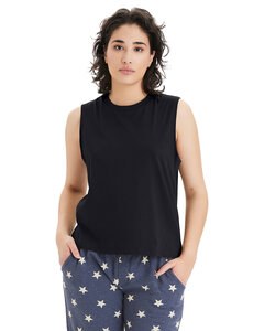 Alternative Apparel 1174C1 - Ladies Go-To Cropped Muscle T-Shirt Black