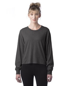 Alternative Apparel 1176CV - Ladies Main Stage Long-Sleeve CVC Cropped T-Shirt Drk Heather Grey