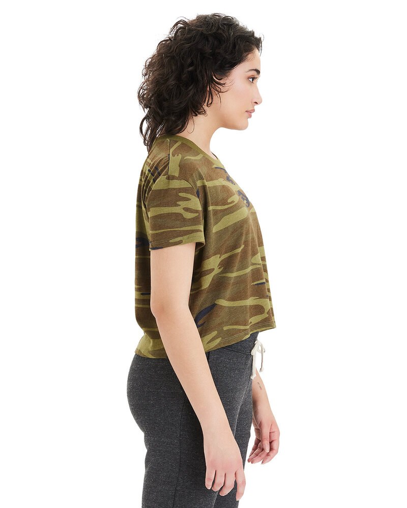 Alternative Apparel 5114B - Ladies Printed Headliner Cropped T-Shirt
