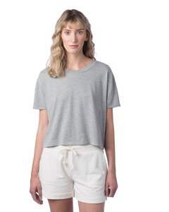 Alternative Apparel 5114CV - Ladies CVC Go-To Headliner Crop T-Shirt Heather Grey