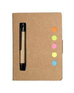 Prime Line PL-4260 - Eco Stowaway Sticky Jotter With Pen Natural