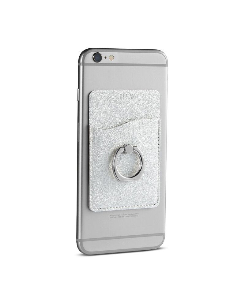 Leeman LG257 - Shimmer Card Holder With Metal Ring Phone Stand