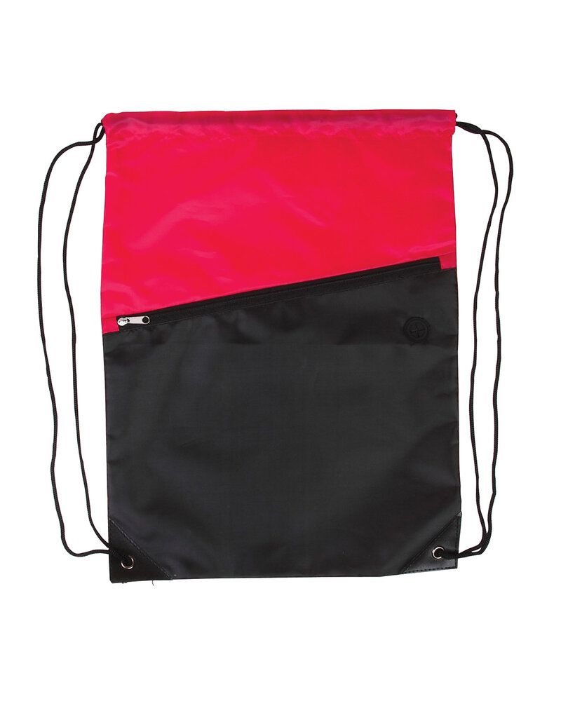 Prime Line BG209 - Two-Tone Poly Drawstring Backpack With Zipper