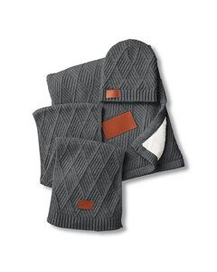 Leeman LG910 - Trellis Knit Gift Set Charcoal Hthr