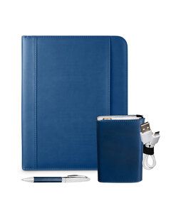 Leeman LG-9376 - Tuscany Mobile Portfolio Power Bank And Pen Set Navy Blue